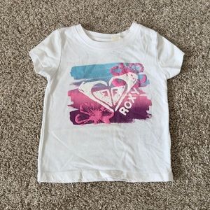 Roxy girl toddler girl white short sleeve tee tshirt top size 2